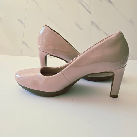 Clarks Ambyr Joy Dusty Pink Patent Leather Pump Heels Size 8.5 - Picture 8 of 11